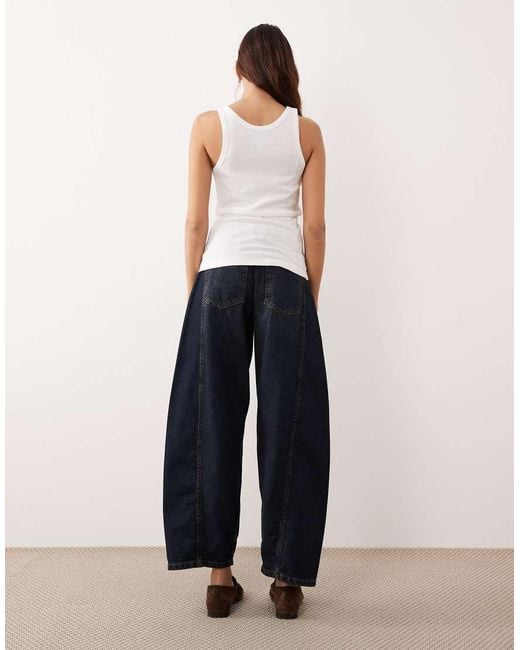 ARRANGE Blue Franklyn Seam Detail Barrel Jeans