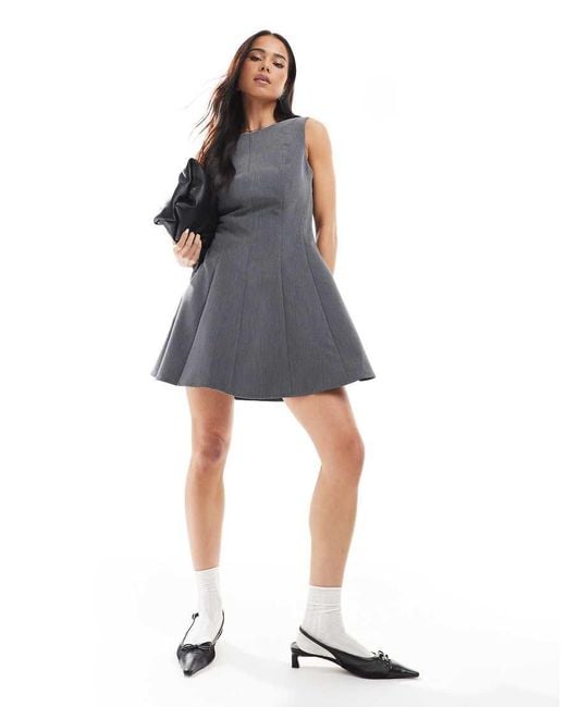 bershka pleated dress Ladies Bershka Collared Tie-Front Pleated Dress Ivory-white Short Size XS