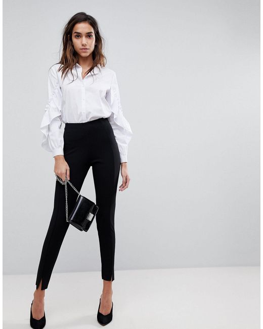Missguided Black Skinny Fit Cigarette Trousers