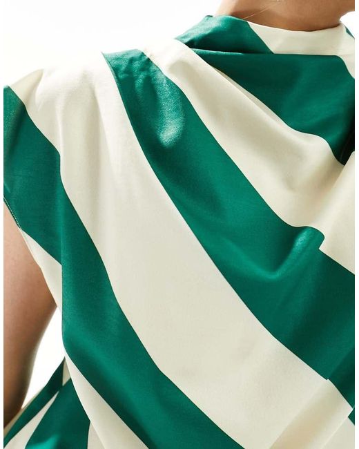ASOS Green High Neck Column Maxi Dress