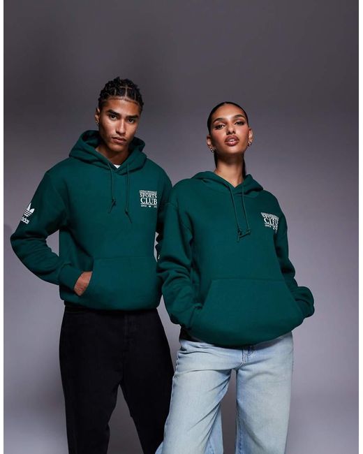 Adidas Originals Green Sports Club Hoodie for men