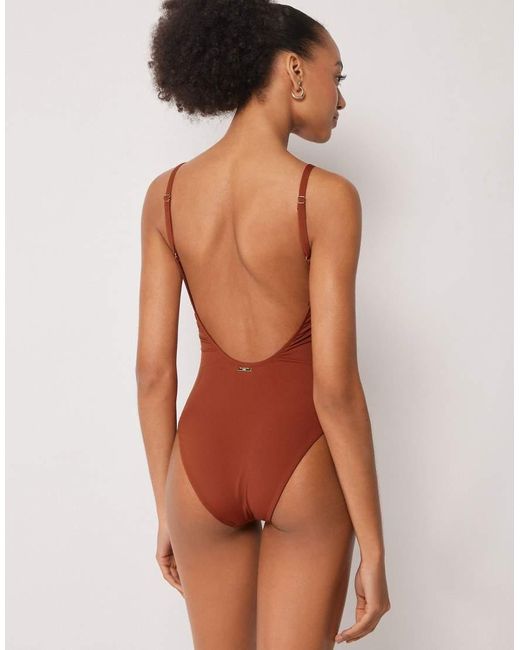 Calzedonia Brown Premium Fit Classic One-Piece Swimsuit