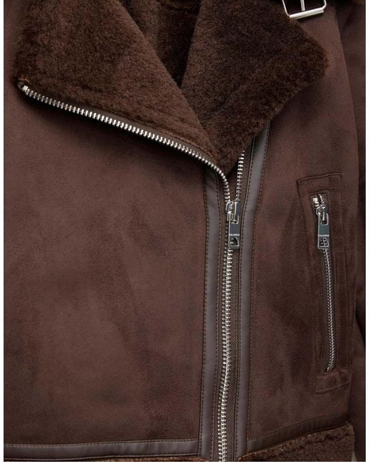 Giacca Corta Double-Face Color Cioccolato di Pull&Bear in Brown