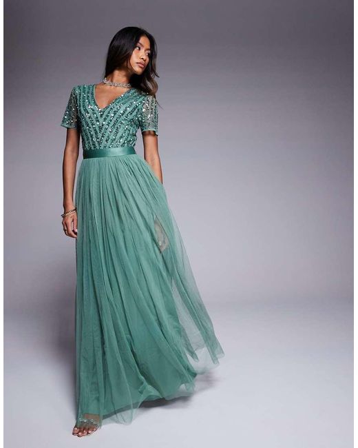 mayan blue bridesmaid dress Maya Belted Stripe Embellished Maxi in Iris Embroidered Strapless Maxi branch:Marine Corps Maxi dress Clearance dresses are gently Size:42W X 34L