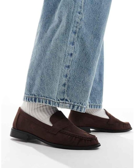 London Rebel Blue Sadie Ruched Detail Loafers