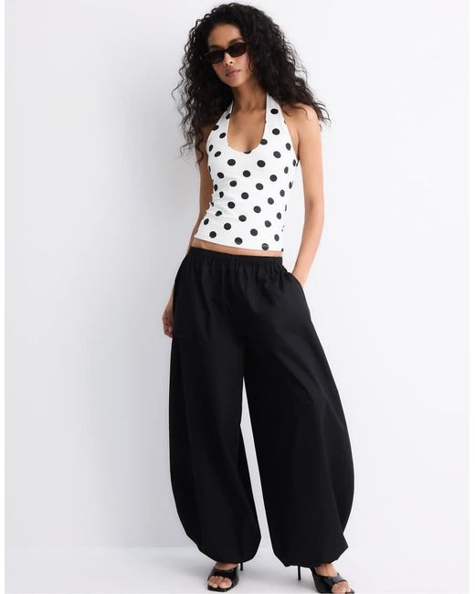 Stradivarius Black Basic Halter Top