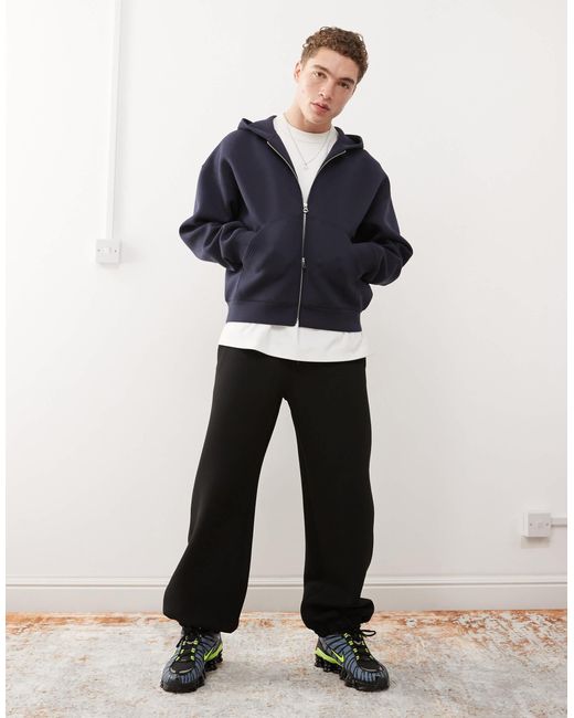 Weekday – simon – kapuzenjacke aus scuba-stoff in Blue für Herren