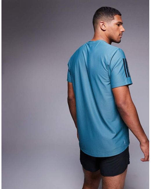 Adidas Originals Blue Adidas Running Own The Run T-shirt for men