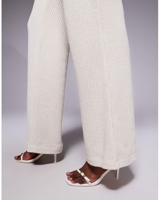 River Island Purple Textured Wide Leg Pants