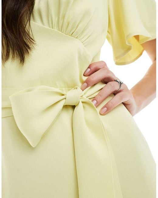 Maids To Measure Metallic Bridesmaid Flutter Sleeve Maxi Dress
