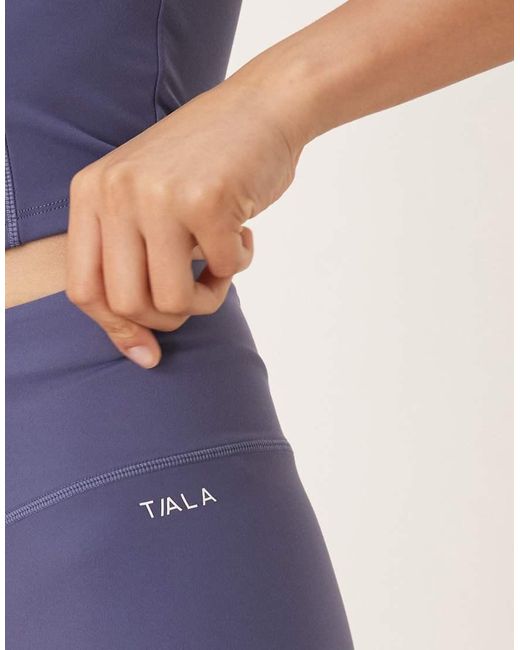Pantalones Cortos Azules De Talle Alto Con Cinturilla De Pico Skinluxe De Tala de color Blue