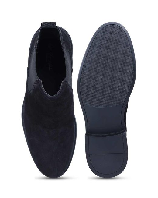 OFF THE HOOK Black Torrance Suede Leather Slip-On Chelsea Boots for men