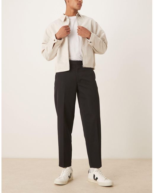Pantalon habillé oversize fuselé ASOS pour homme en coloris Black