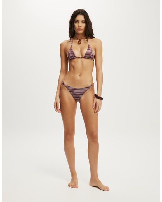 Cotton On Brown Micro String Triangle Bikini Top