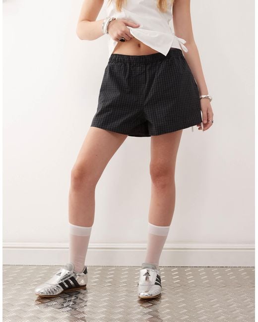 Weekday Natural Plaid Shorts