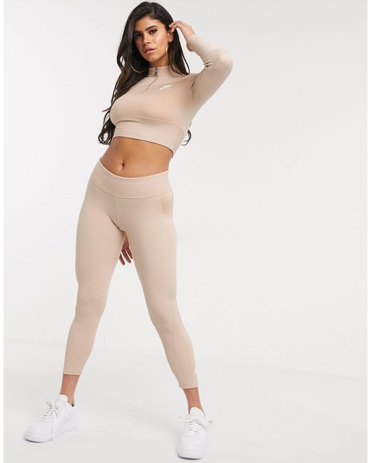 Air Ribbed High Neck Light Beige 
