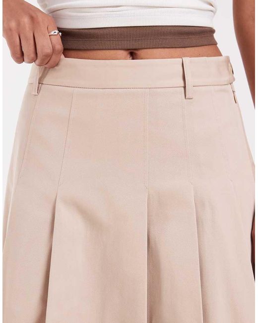 Lacoste Pink Pleated Cotton Midi Skirt