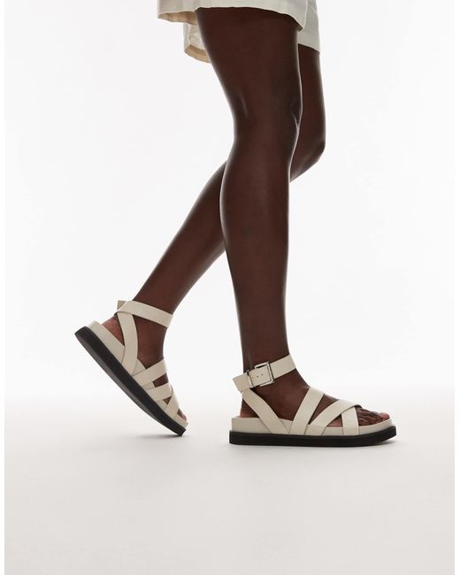 TOPSHOP White Jady Flat Sandal