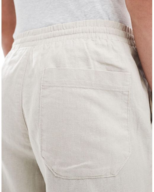 ASOS White Relaxed Linen Pants for men