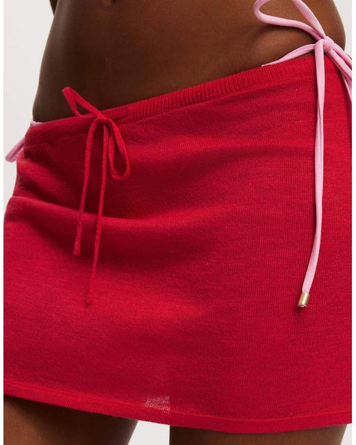 Cotton On Red Isla Knit Mini Skirt
