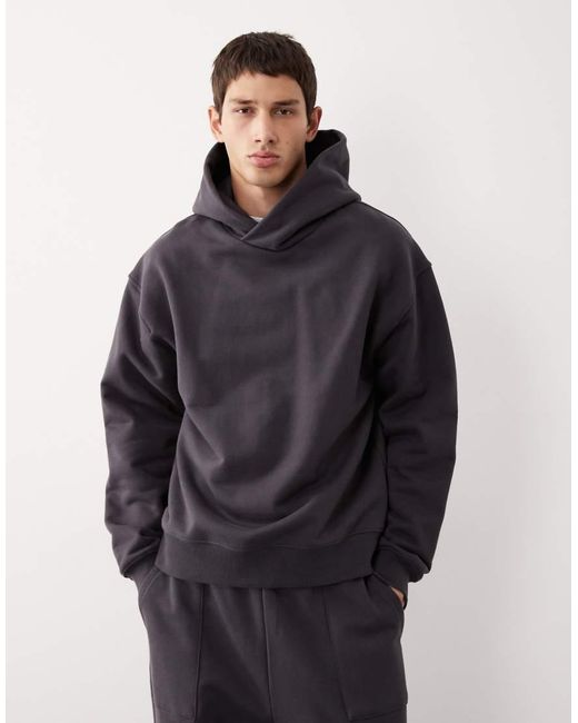ASOS COLLECTIVE Blue Oversized Super Heavyweight Hoodie for men