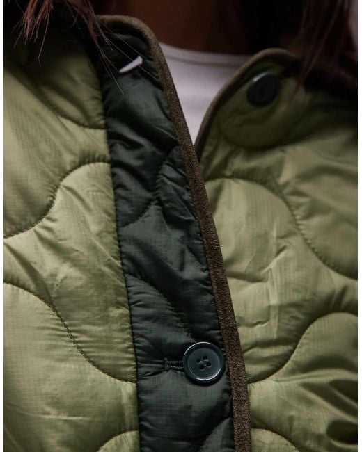 TOPSHOP Gray Patchwork Quilted Liner Jacket
