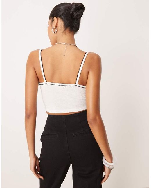 Cotton On White Hailey V Neck Cami