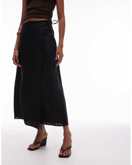 ARKET White Linen Wrap Beach Midi Skirt