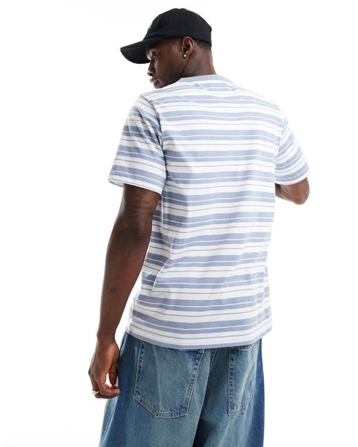 Pretty Green Blue Stripe Short Sleeve T-shirt for men