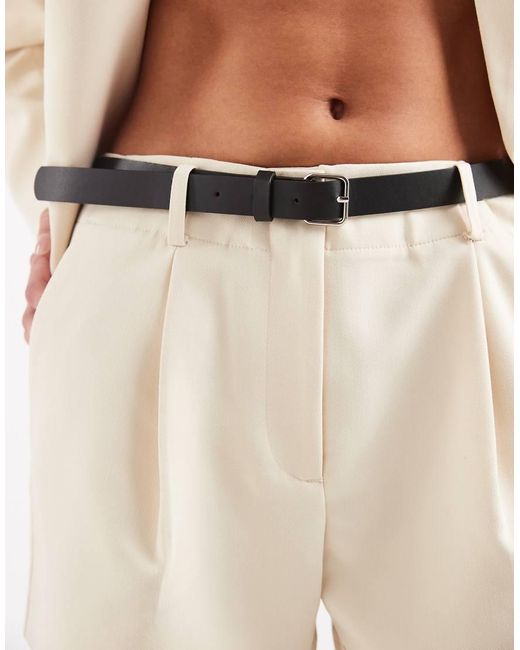 Vero Moda Natural Vera Moda High Waist Pintuck Tailored Shorts With Belt