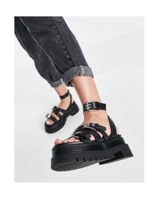 Bershka Black – sandalen mit besonders dicker profilsole
