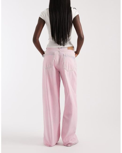 Tommy Hilfiger Pink Charlie Mid Rise Loose Fit Jeans
