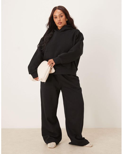 ASOS Black Asos Design Curve Oversized Brushback Hoodie