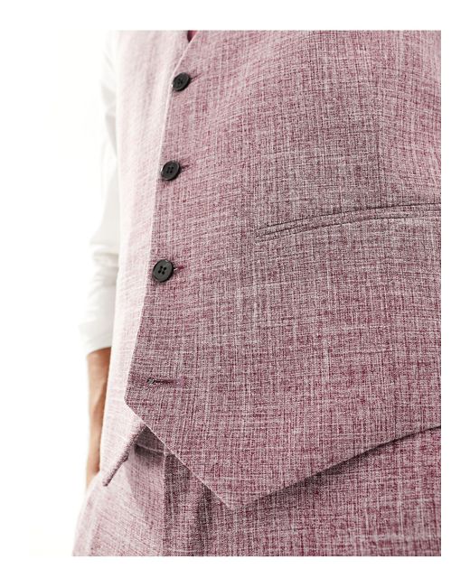 ASOS Purple Wedding Skinny Suit Waistcoat for men