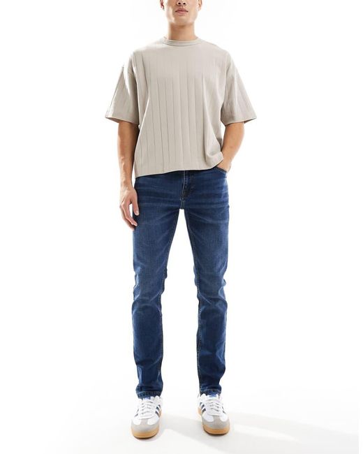 Threadbare Blue Slim Fit Jeans for men