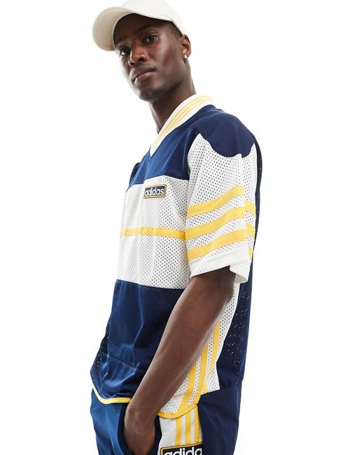 Camiseta Azul De Punto De Malla Adicolour Adibreak De Adidas adidas Originals de hombre de color Azul Lyst