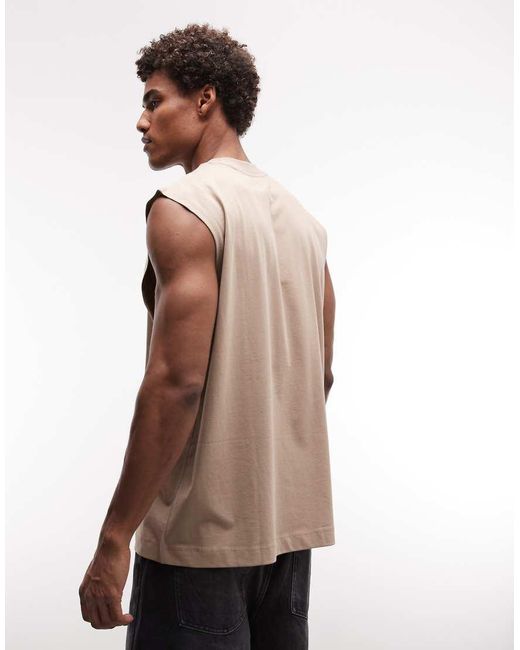 ASOS Brown Oversized Tank With Ibiza Graphic for men