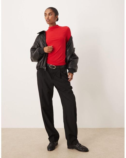 Mango Red – hochgeschlossenes, langärmliges shirt