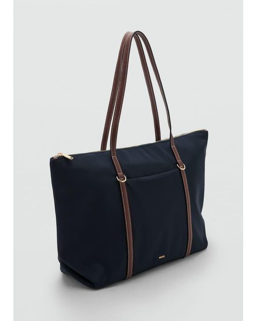 Borsa Shopping Classica di Mango in Blue