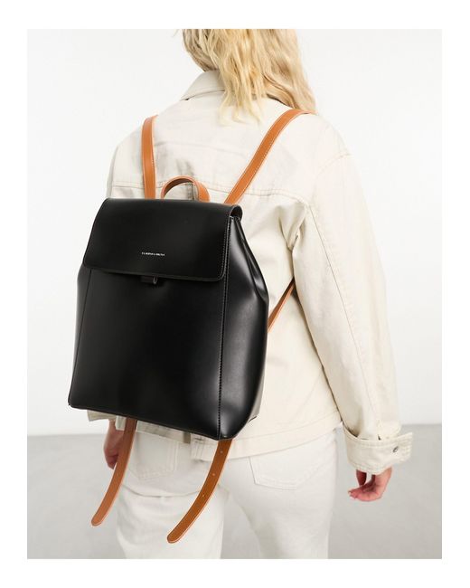 Claudia Canova Black Flap Over Backpack