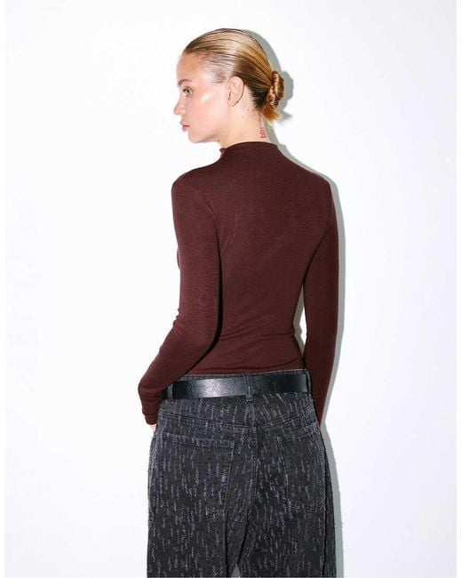 Pull&Bear Red High Neck Bodysuit