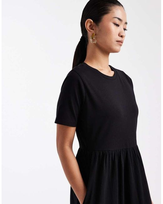 Threadbare Black Jersey Short Sleeve Maxi Dress