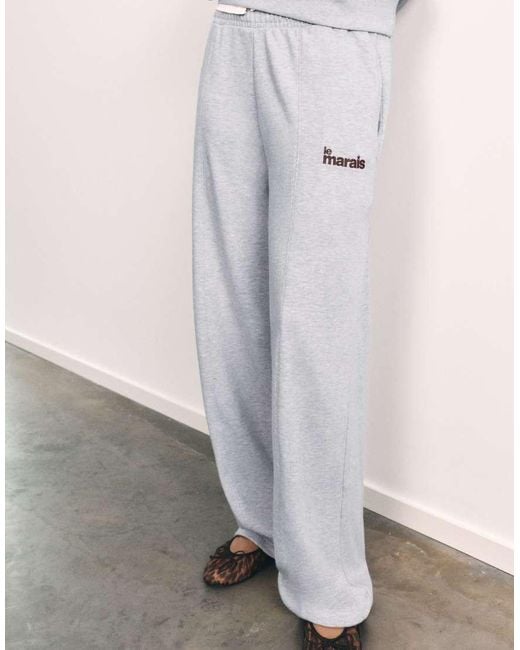 Pull&Bear White Graphic Wide-Leg Trousers