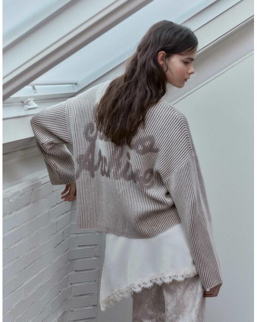Pull&Bear Gray – strickpullover
