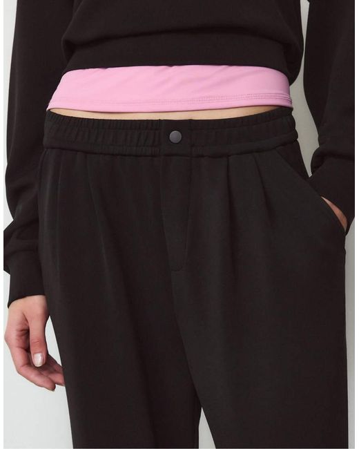 Stradivarius Black Soft-touch Darted Trousers