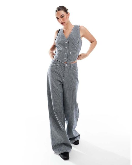 French Connection Gray Everett Denim Waistcoat Co-Ord