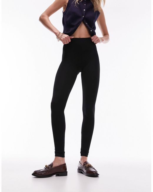 TOPSHOP Black Basic Ankle legging