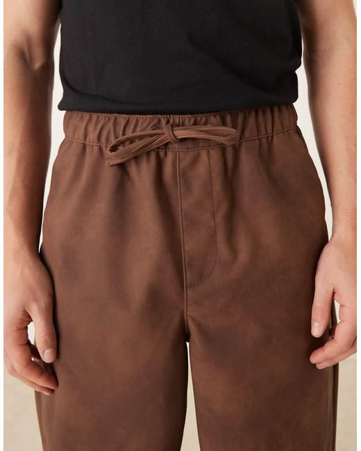 ASOS Brown baggy Pull On Trousers for men