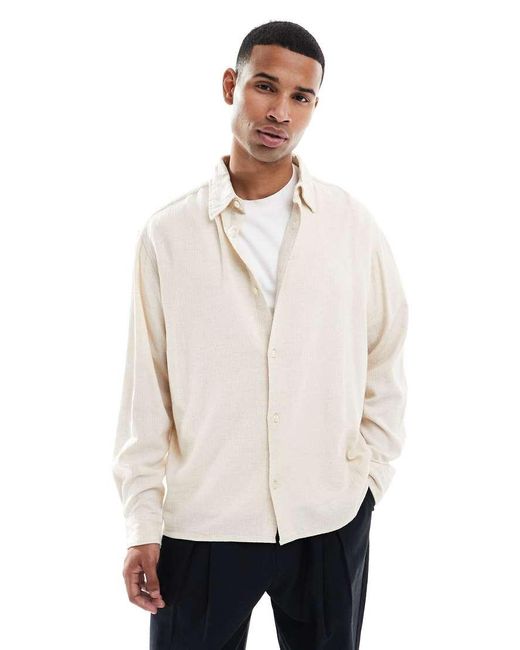Sobrecamisa Beis Texturizada Con Bajo Recto De -Neutro Jack & Jones de hombre de color Natural