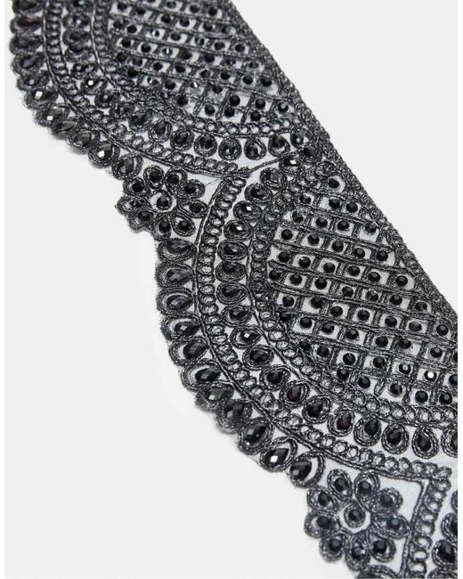 Stradivarius White Wide Faux Pearl Belt